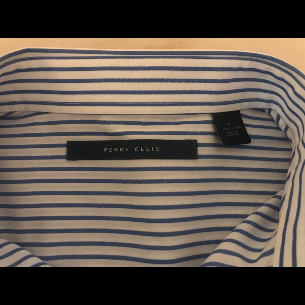 Blue and White Pin Stripe Button Down
